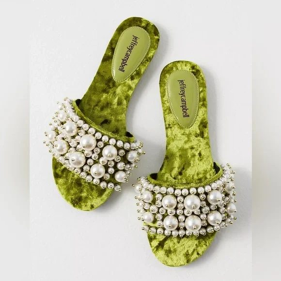 NWT Pixie Pearl Slide Sandals - Picture 1 of 5